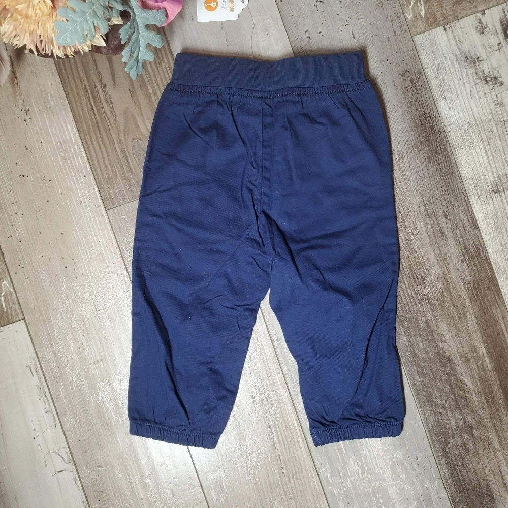 NWT Gymboree Baby Size 12-18m Blue Pull-On Casual Boy Pants 100% Cotton
